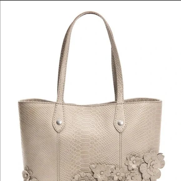 New Frye Mellisa Floral Snake Embossed Leather Bag